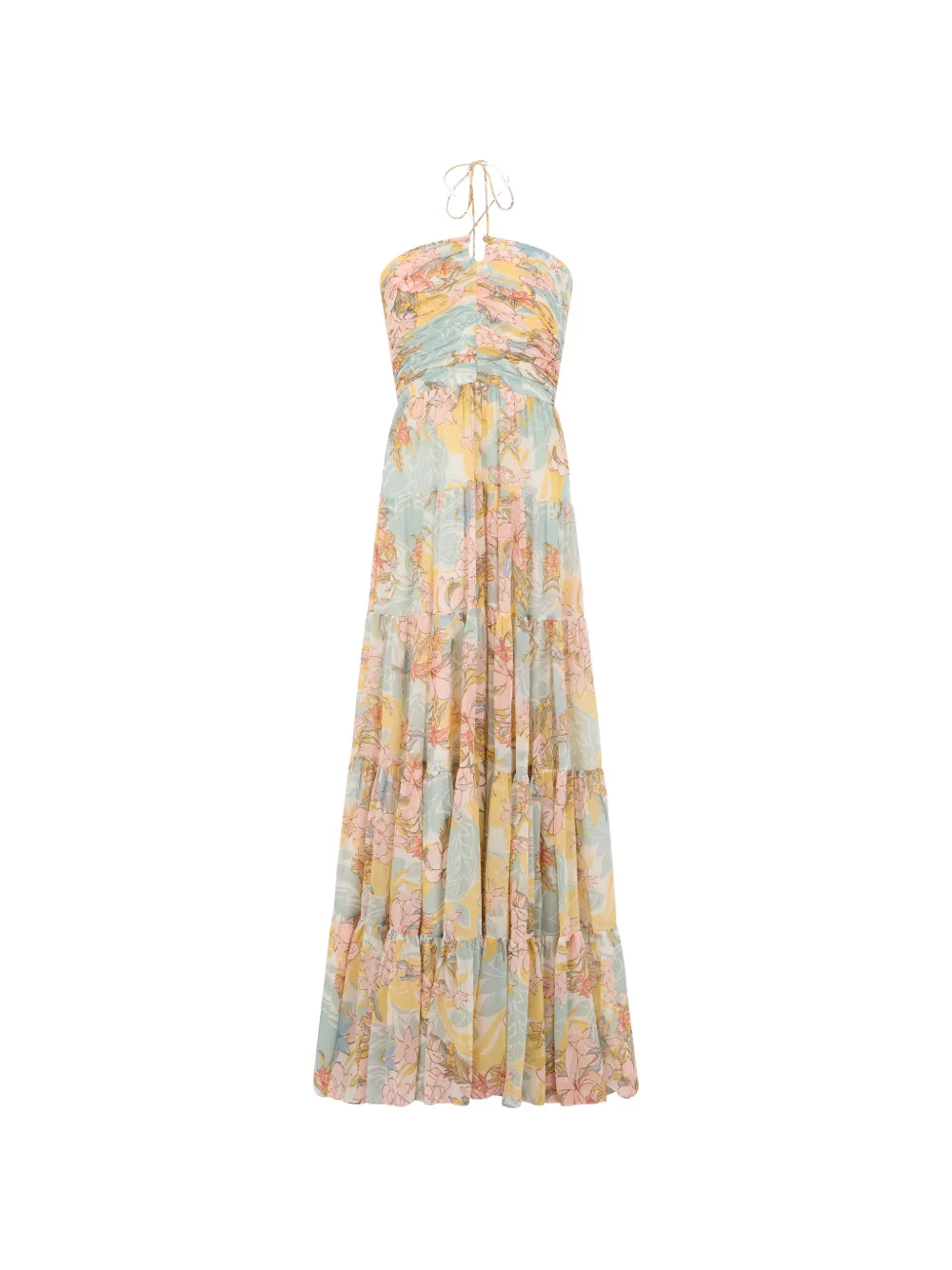 Lauren Ralph Lauren floral-print tiered maxi dress - Blu