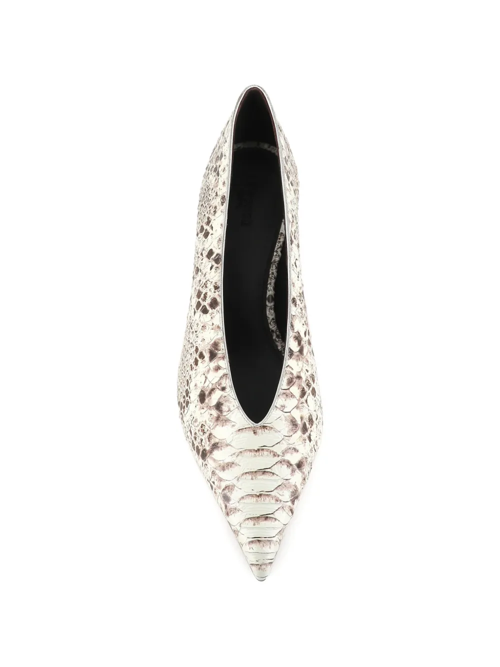 Le Monde Beryl snakeskin-effect pointed-leather pumps Beige