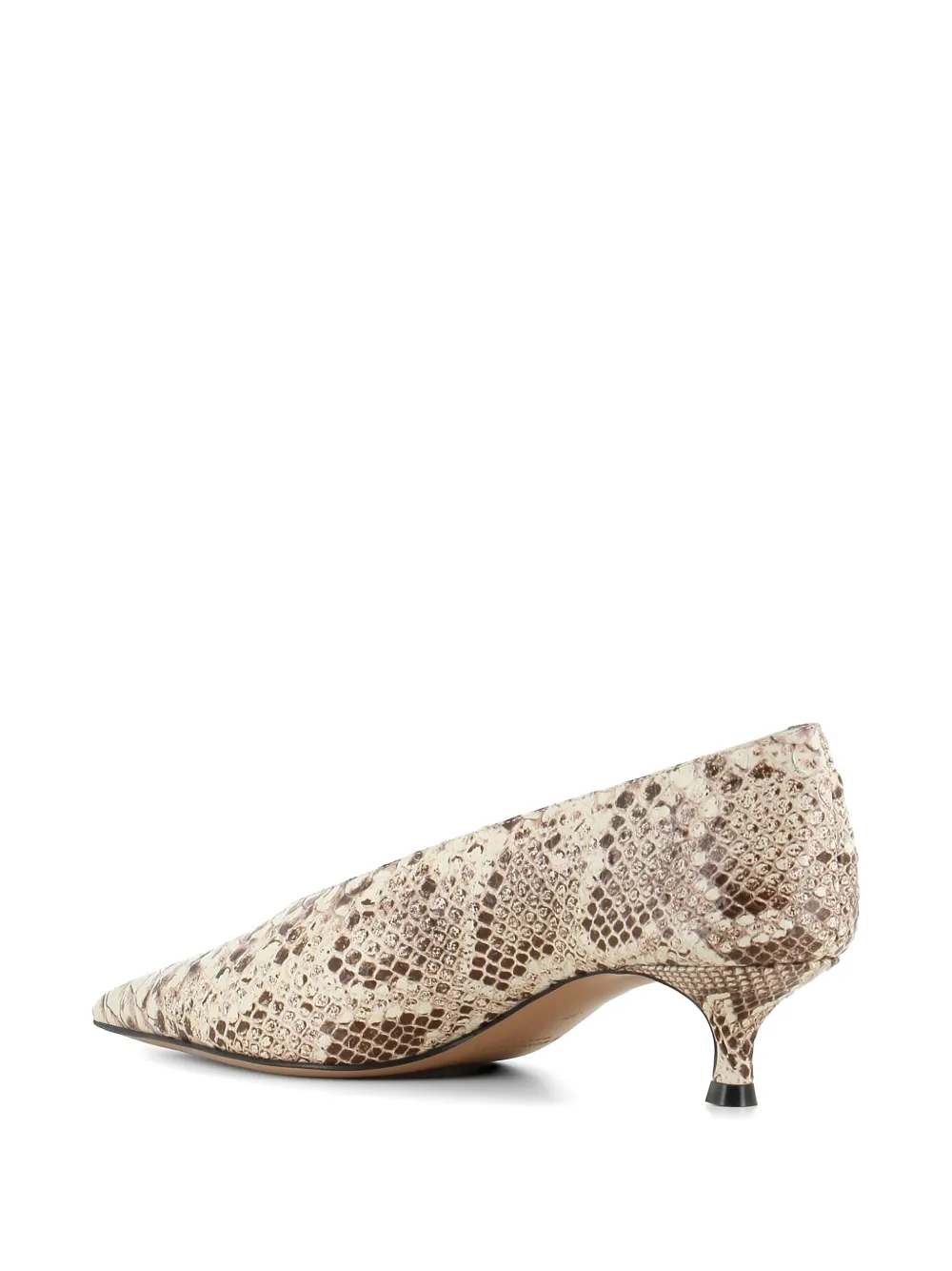 Le Monde Beryl snakeskin-effect pointed-leather pumps Beige