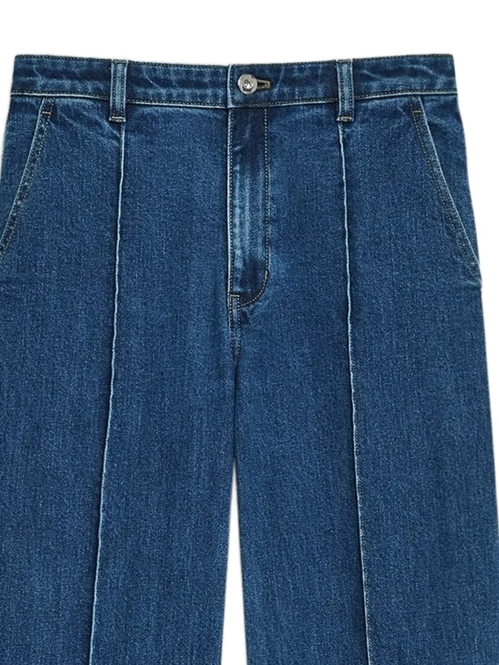 Theory Jeans met wijde pijpen en naad detail Blauw