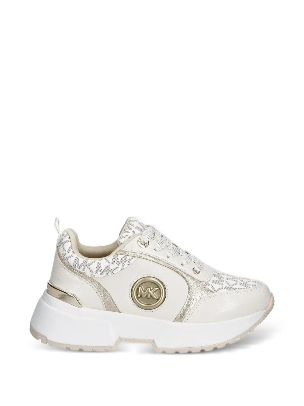 Michael Kors monogram-print logo-plaque sneakers Beige