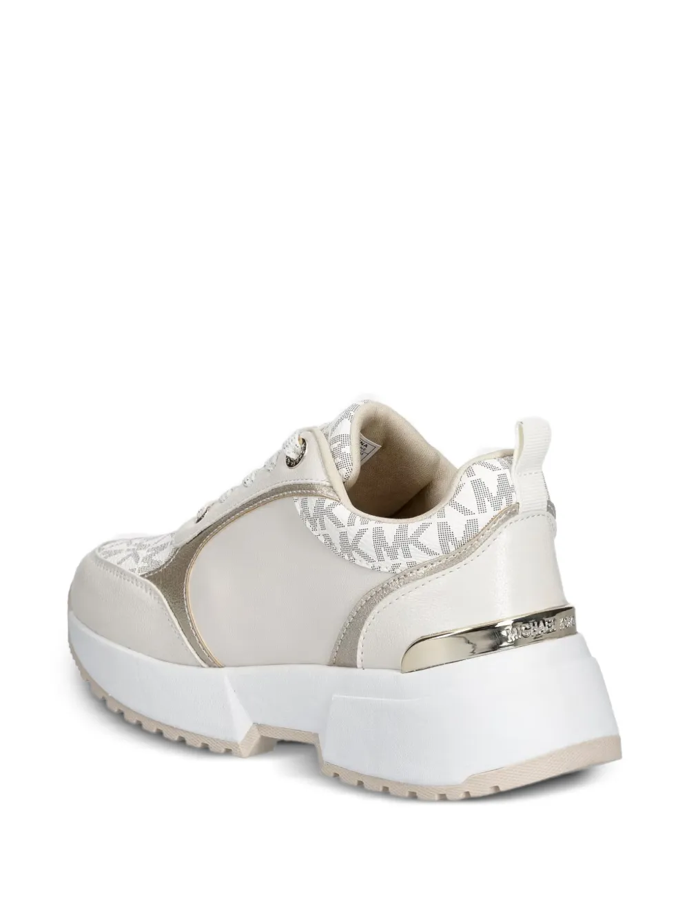 Michael Kors monogram-print logo-plaque sneakers Beige