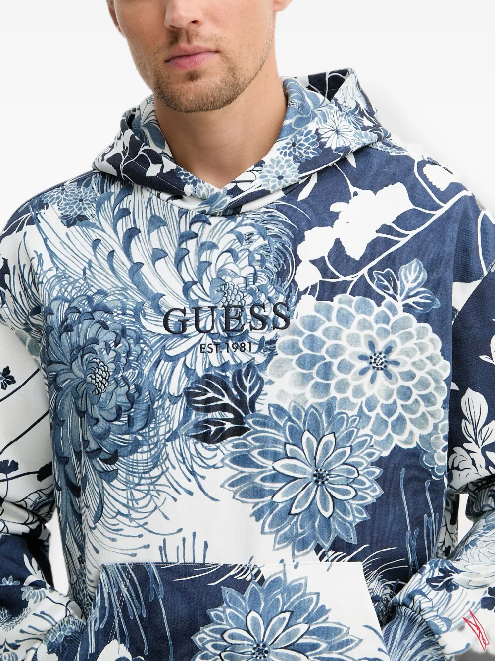 GUESS USA Hoodie met bloemenprint Blauw