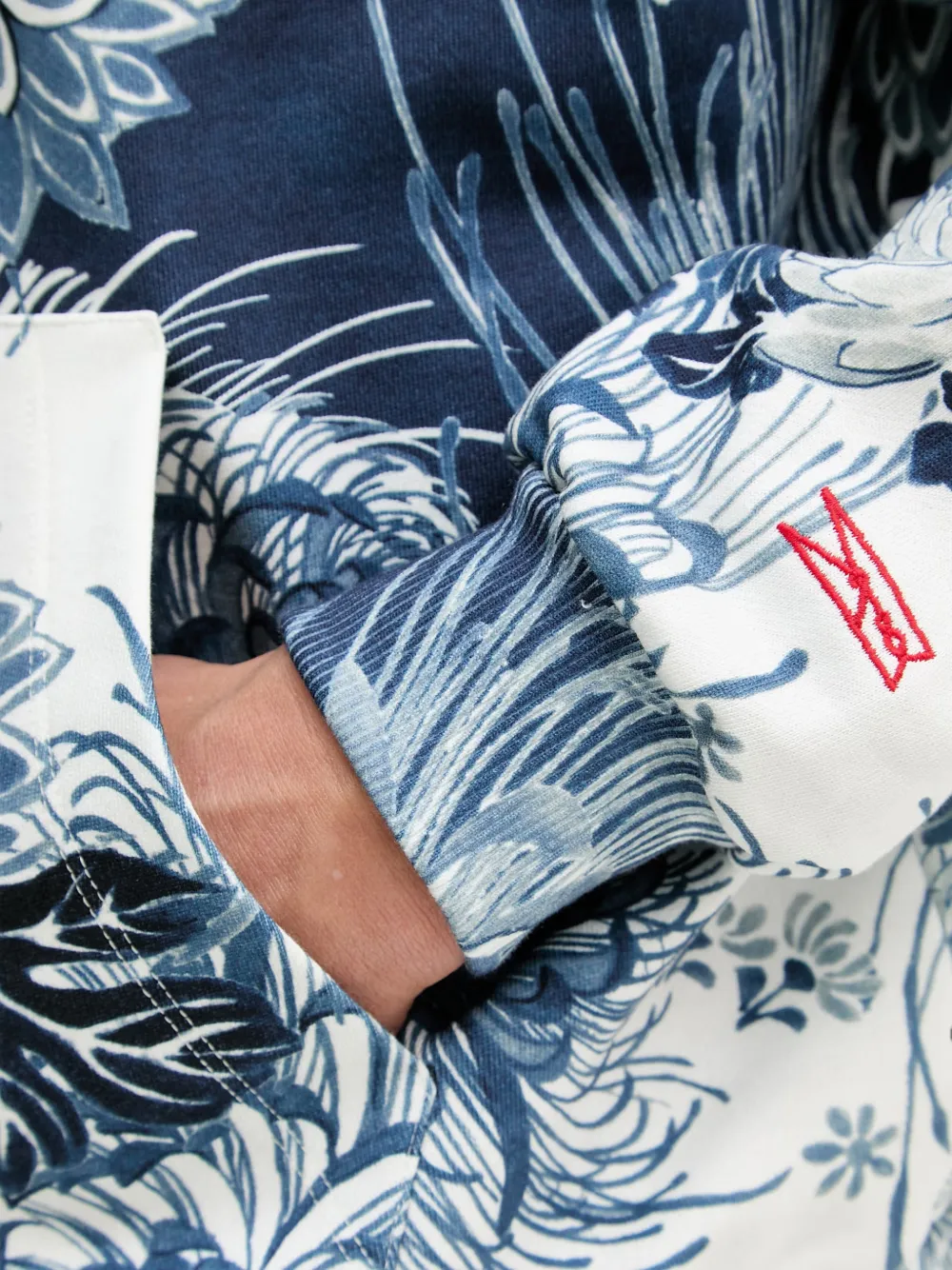 GUESS USA Hoodie met bloemenprint Blauw