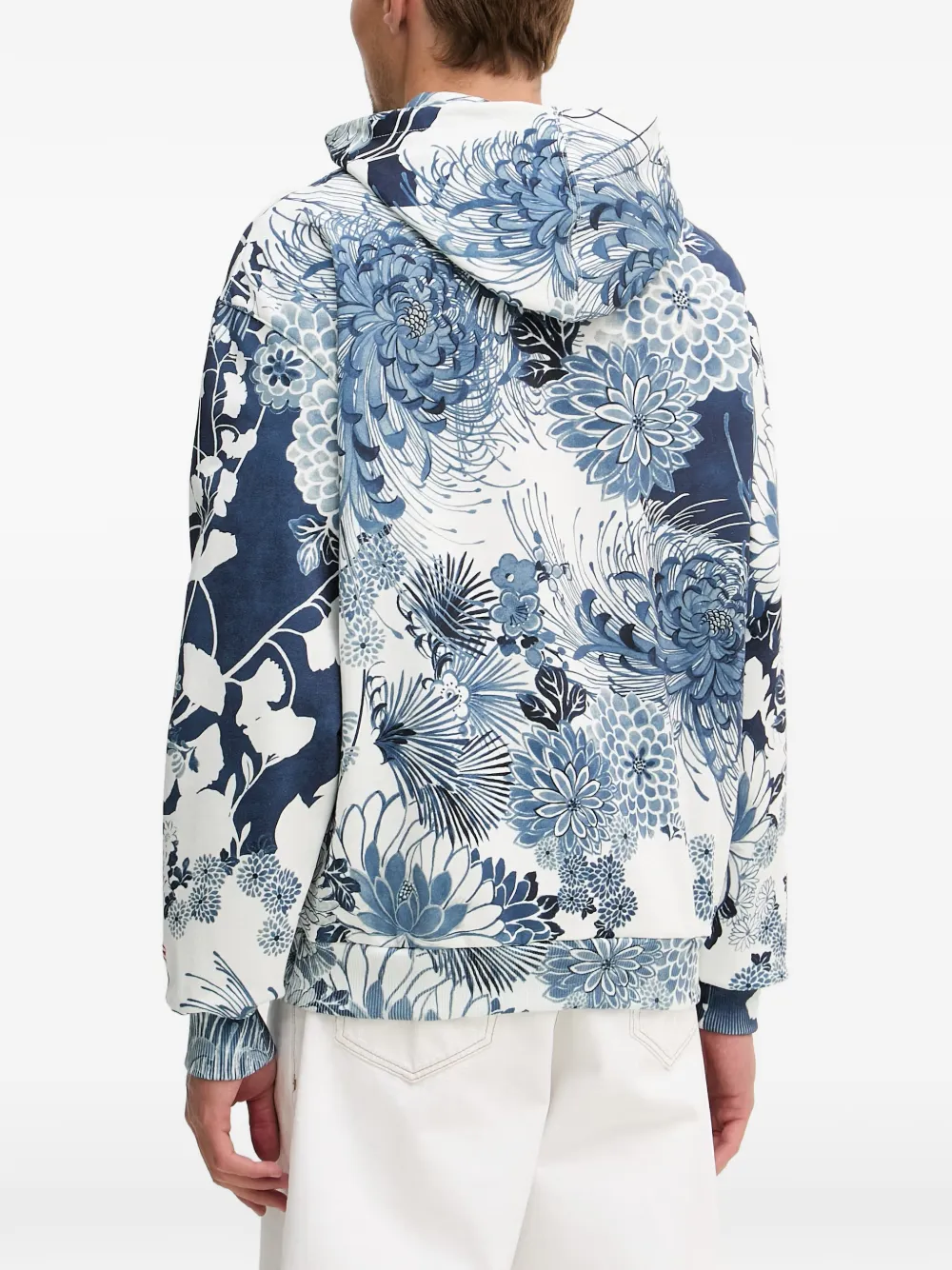 GUESS USA Hoodie met bloemenprint Blauw