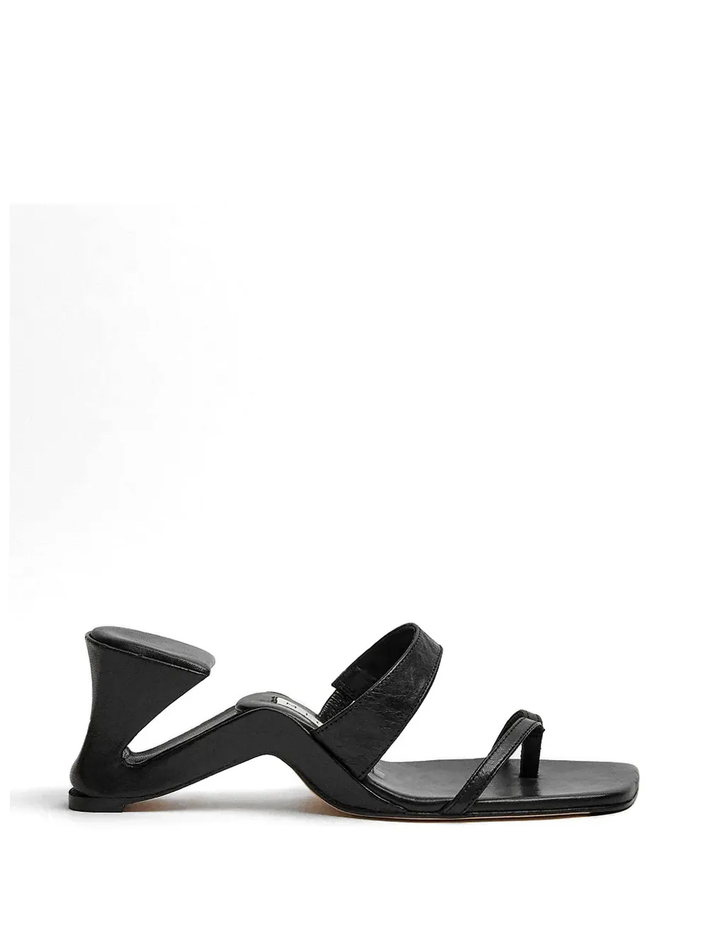 Miista Sculptural-heel Toe-strap Sandals In Black