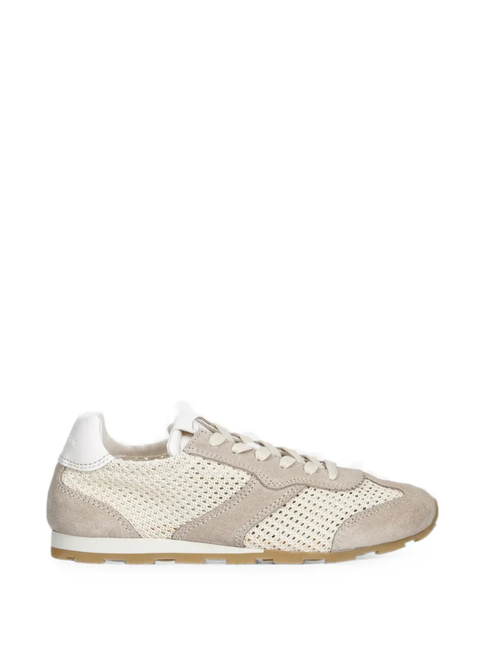 Marc O'Polo suede-panel mesh sneakers - Nude