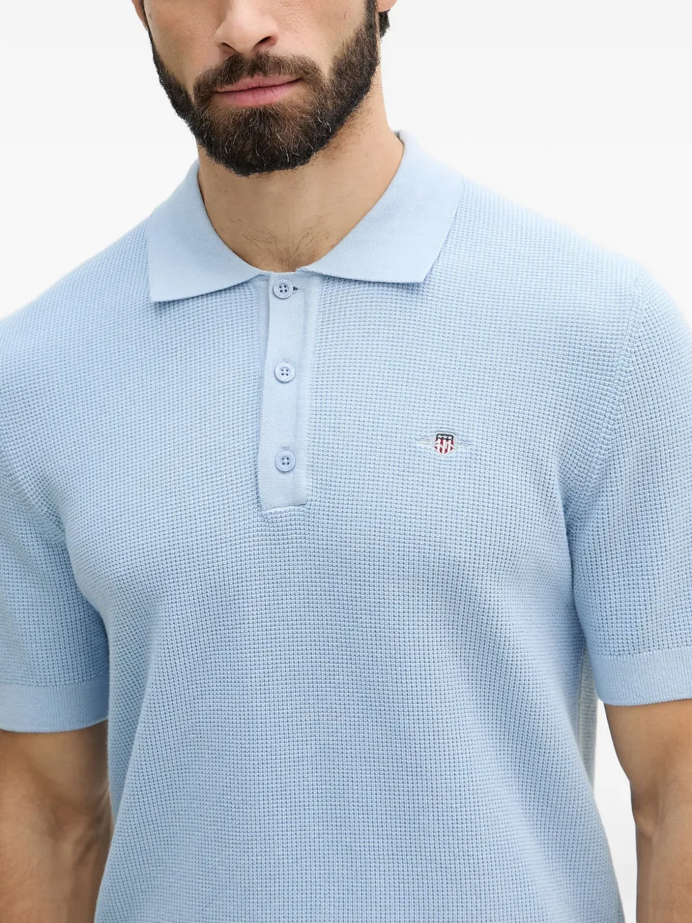 Gant Poloshirt met geborduurd logo Blauw