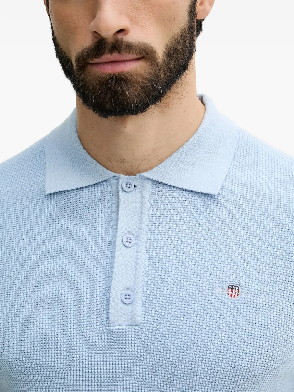 Gant Poloshirt met geborduurd logo Blauw