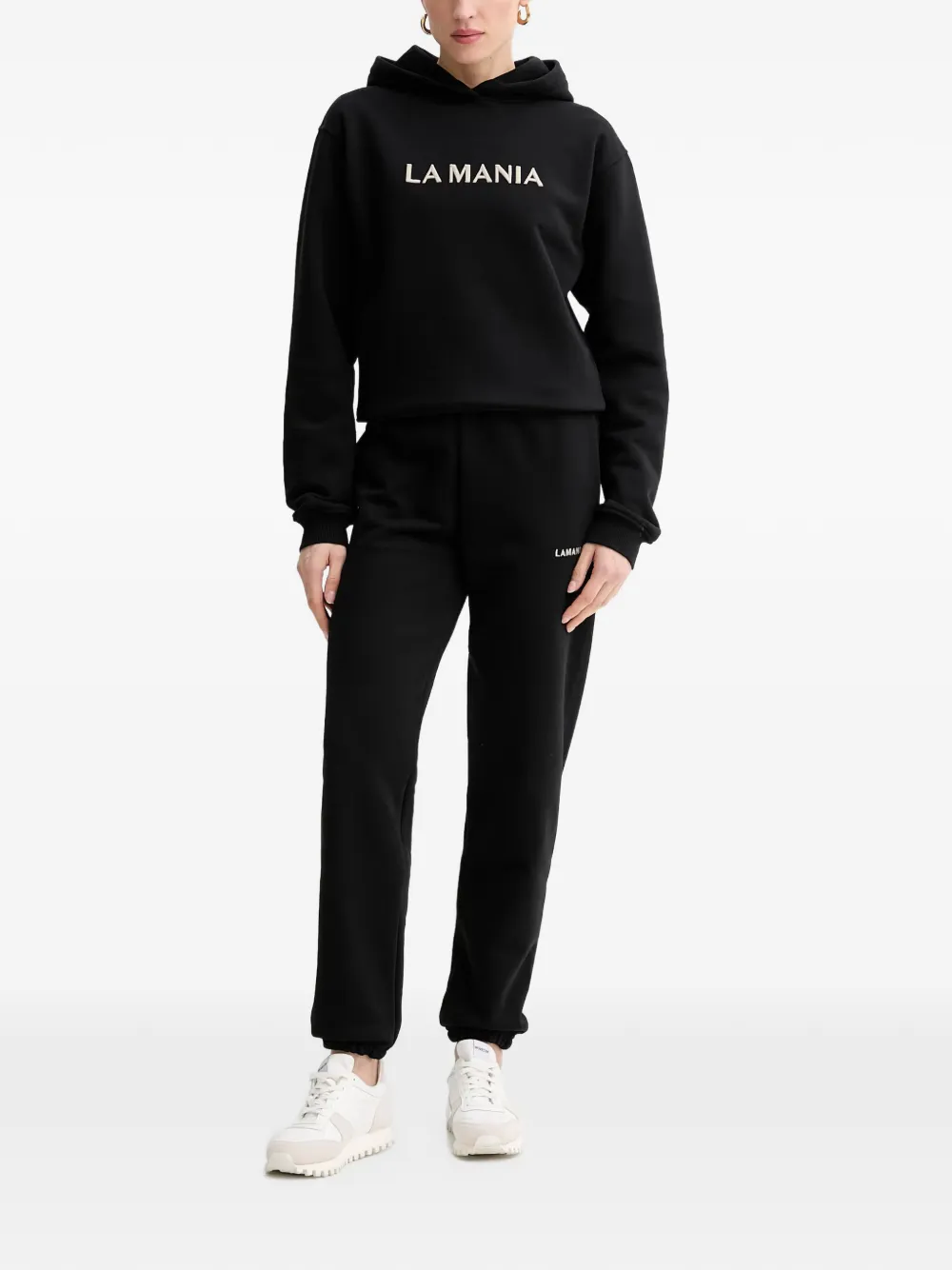 La Mania logo-embroidered hoodie Zwart