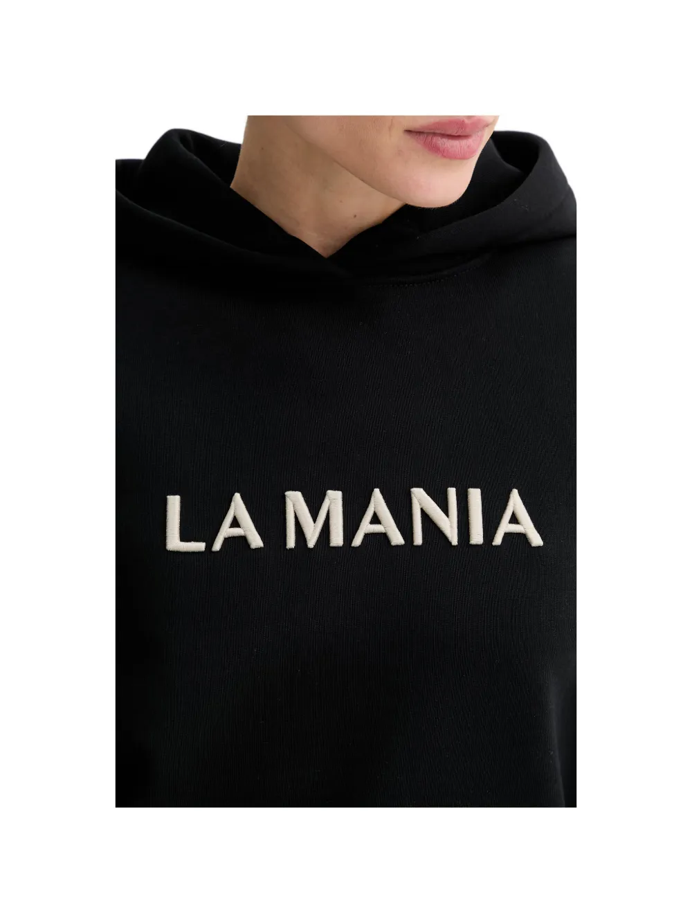 La Mania logo-embroidered hoodie - Schwarz