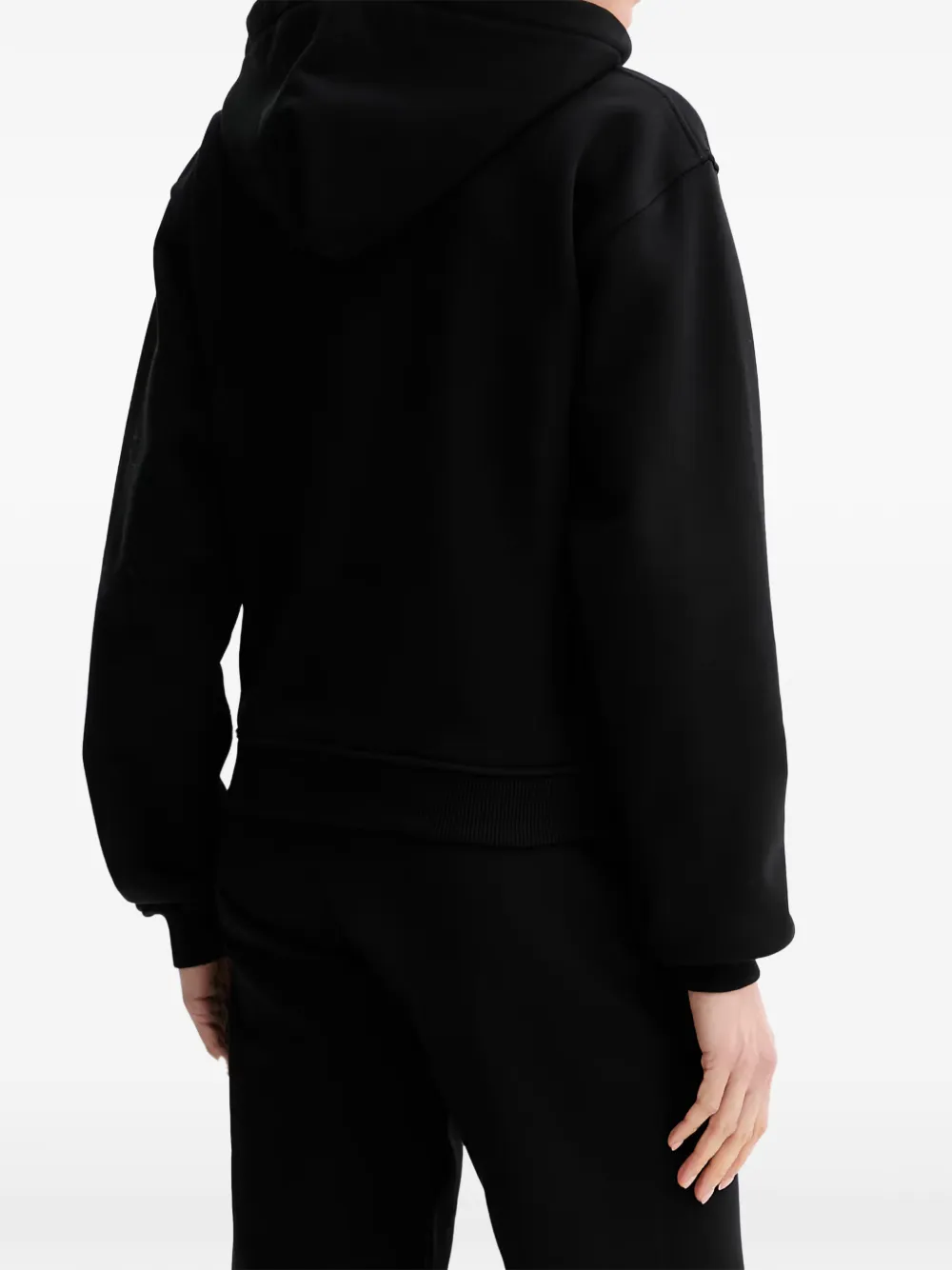 La Mania logo-embroidered hoodie Zwart