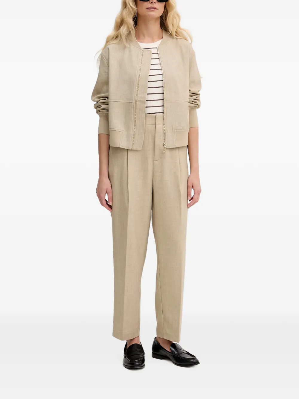 Mos Mosh MMLeysa Flair pantalon met plooien Beige