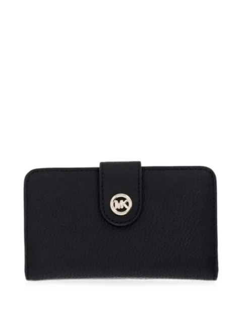 Michael Michael Kors logo-plaque pebbled-leather wallet