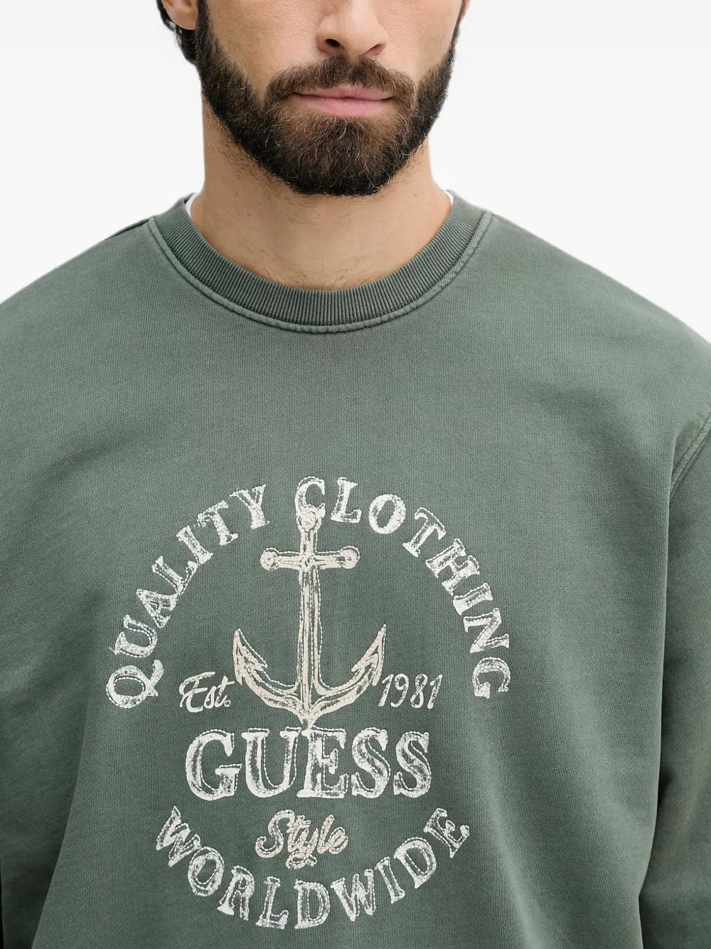 GUESS USA Sweater met borduurwerk Groen