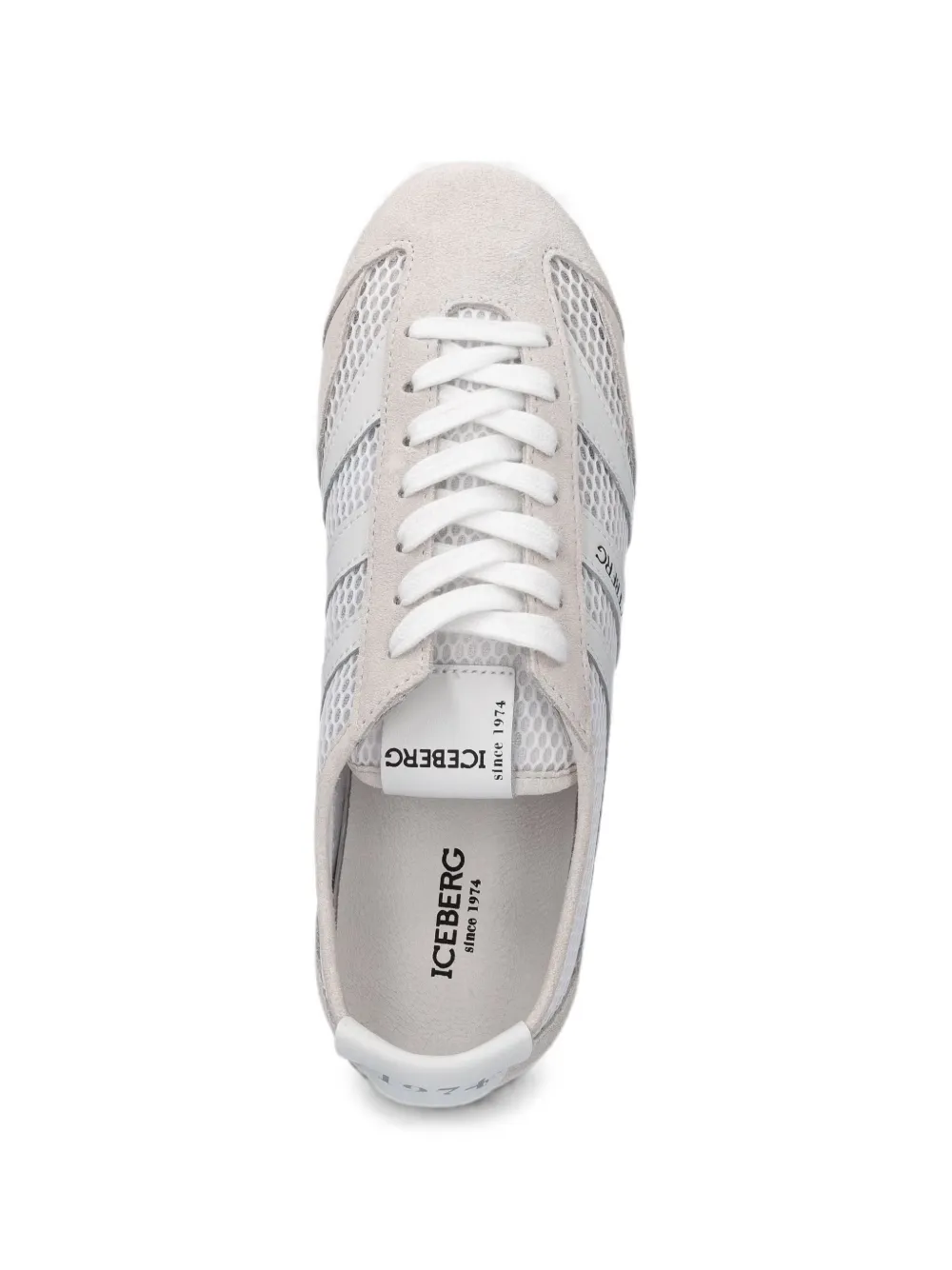 Iceberg Snoot mesh-panelled suede sneakers Wit