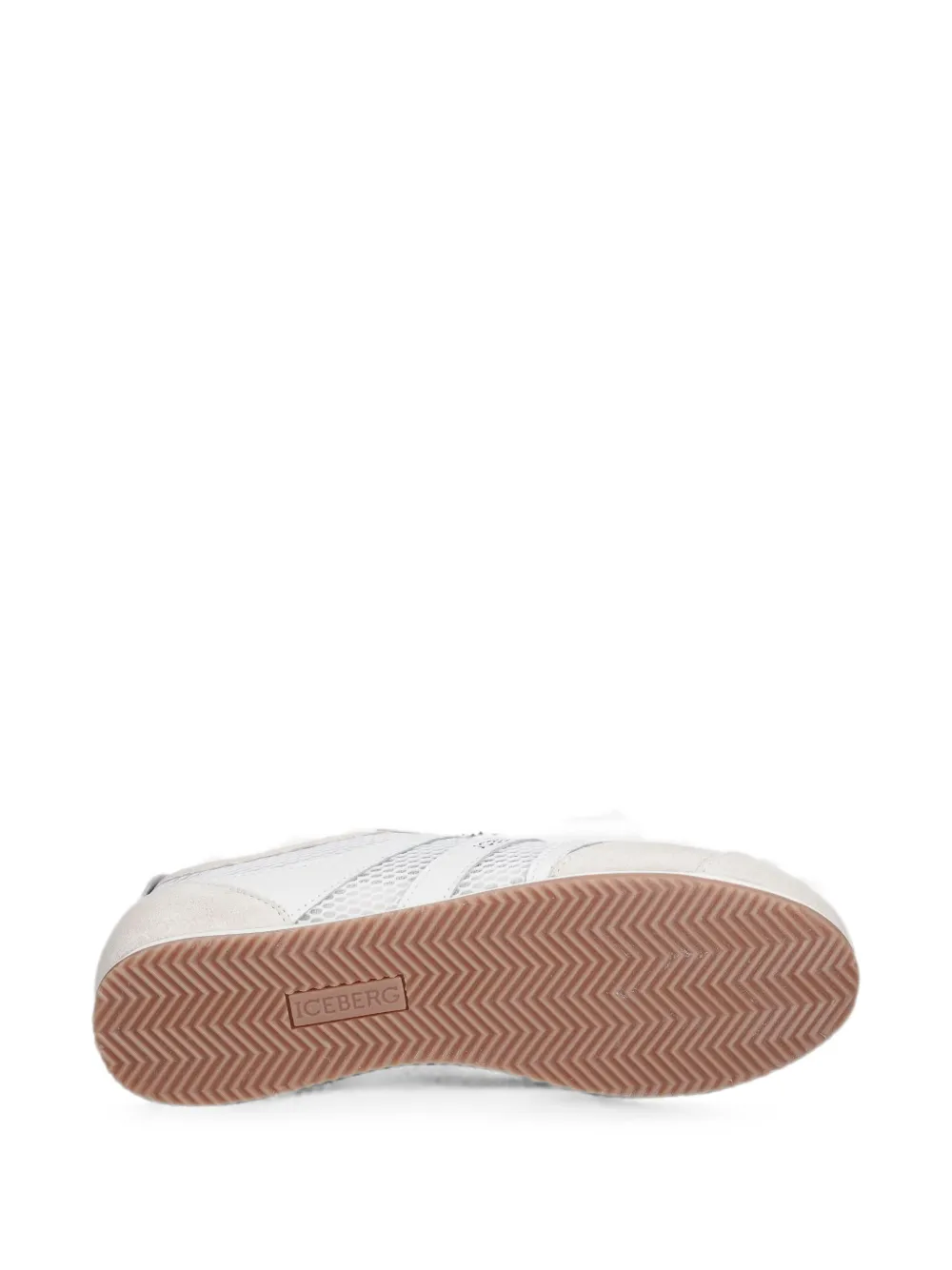 Iceberg Snoot mesh-panelled suede sneakers Wit