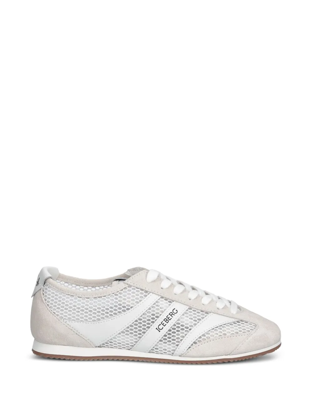 Iceberg Snoot mesh-panelled suede sneakers - Weiß