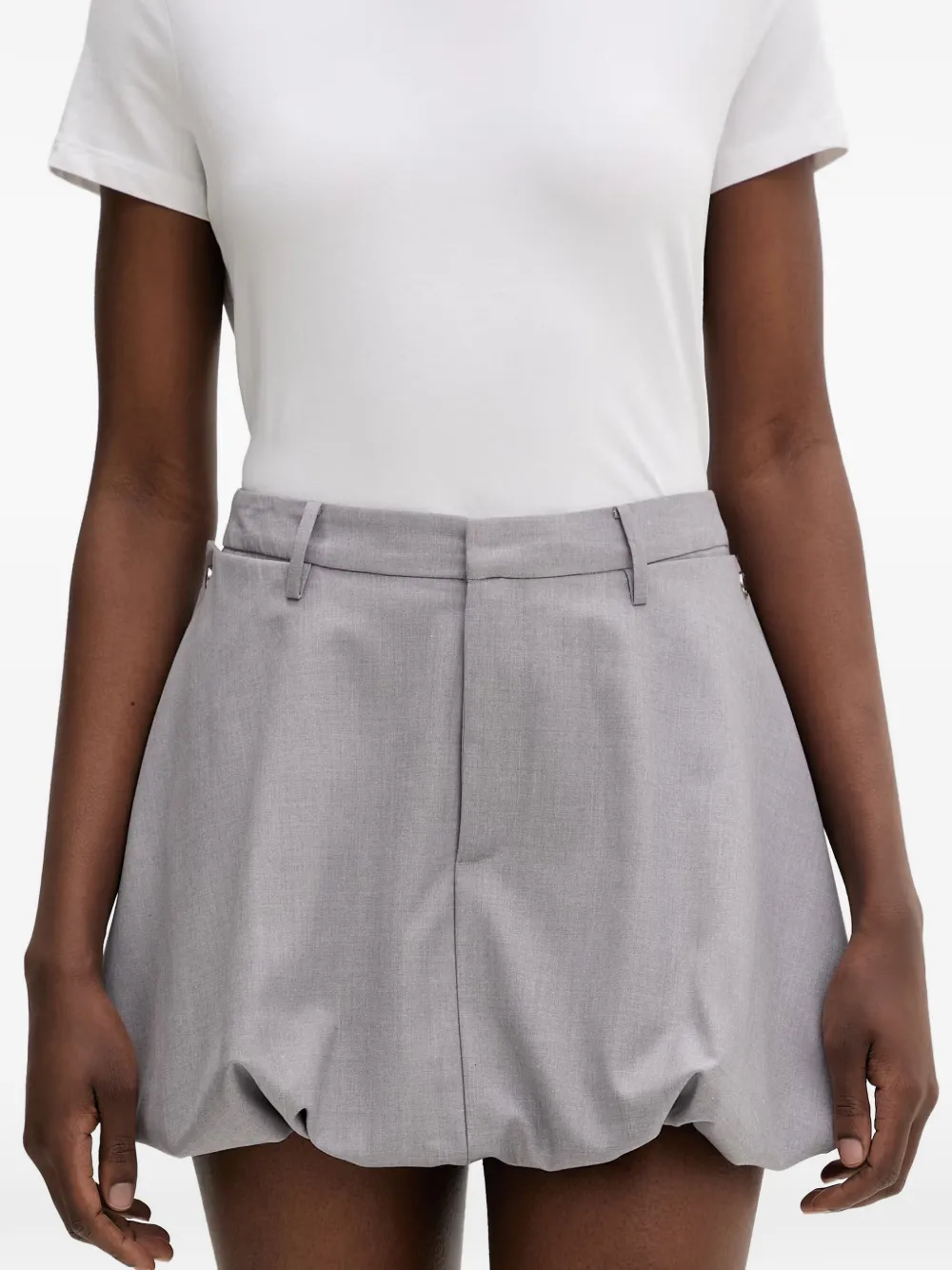 Isabelle Blanche bubble-hem mini skirt - Grigio