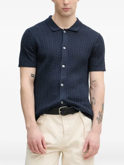 Joop! Tristao chevron-knit short-sleeve shirt