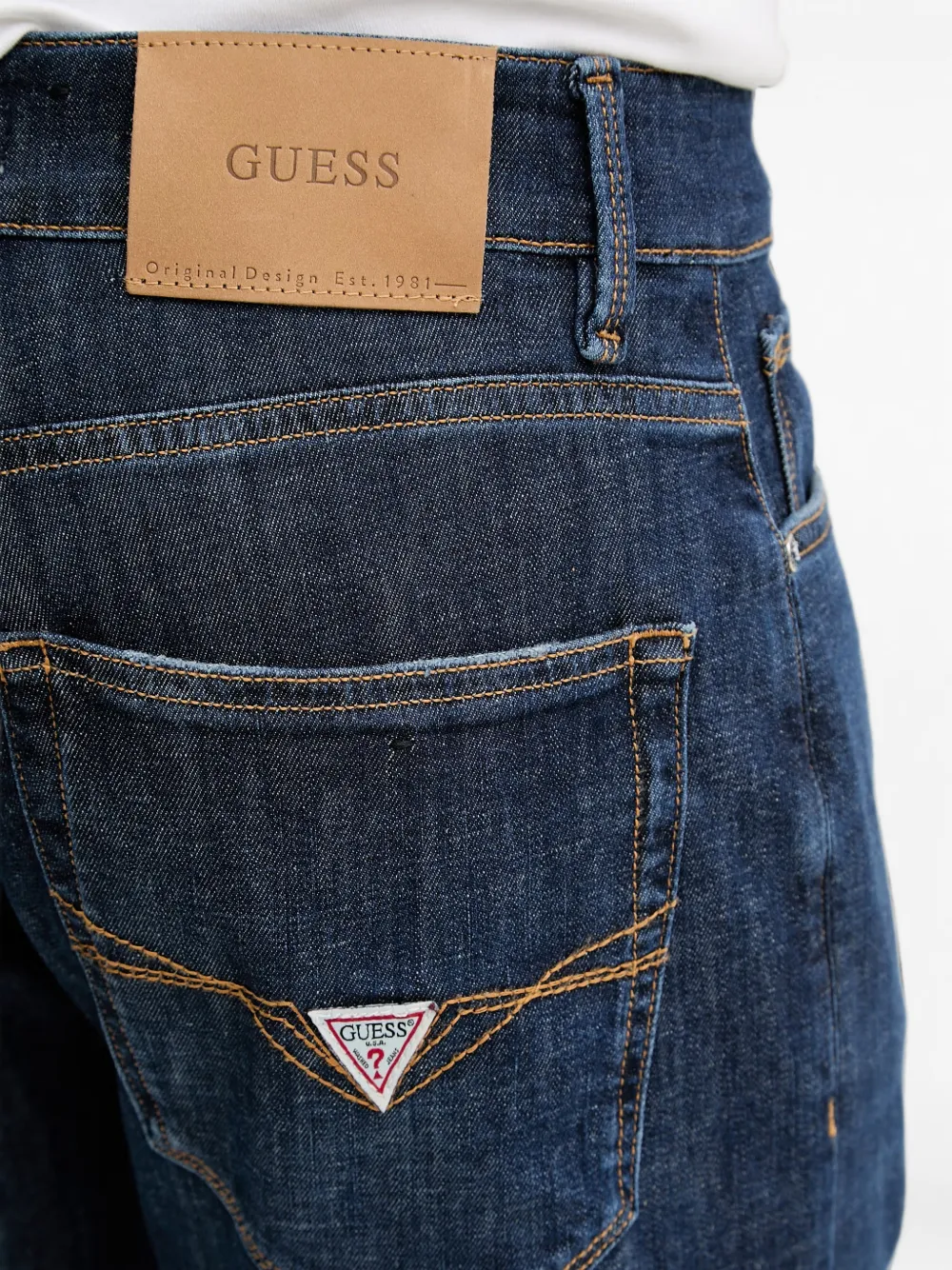 GUESS USA Skinny jeans met logopatch Blauw