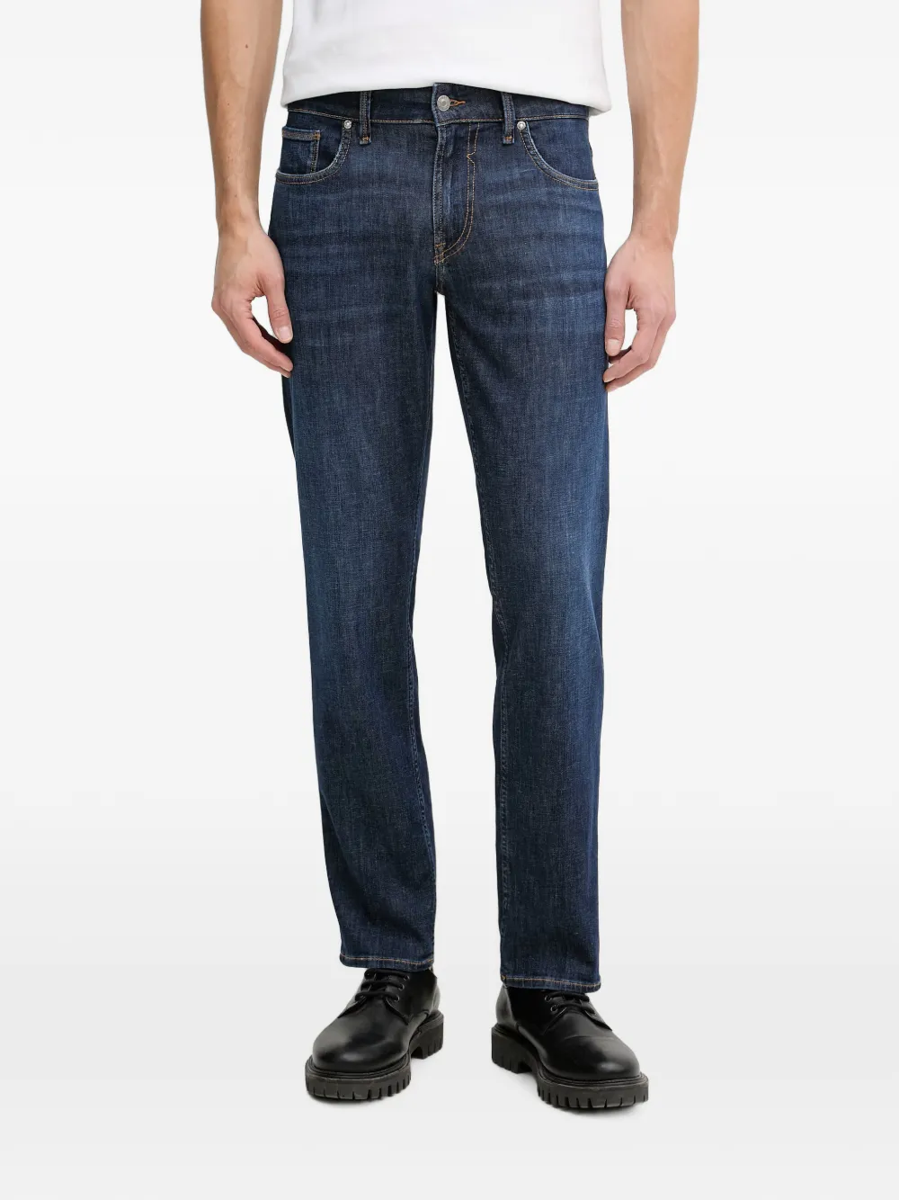 GUESS USA logo-patch slim-fit jeans - Blau