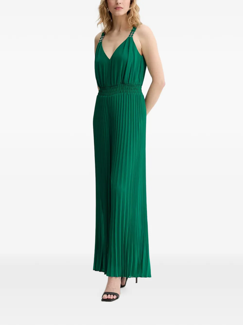 Morgan Palji geplooide jumpsuit Groen