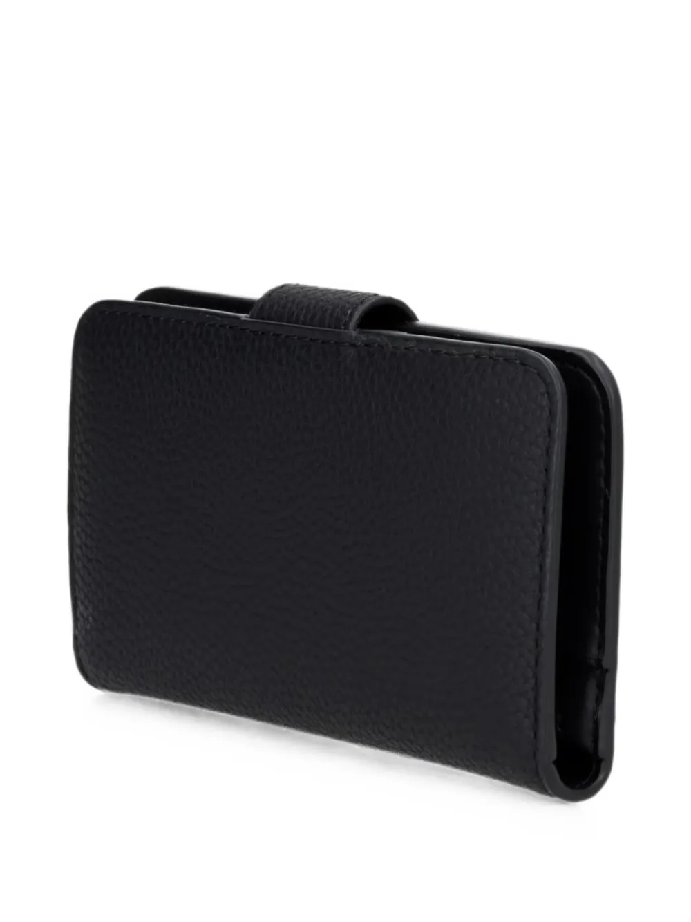 Michael Kors logo-plaque pebbled wallet Zwart