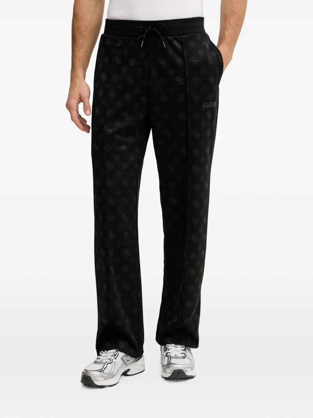 GUESS USA monogram-print track pants - Nero