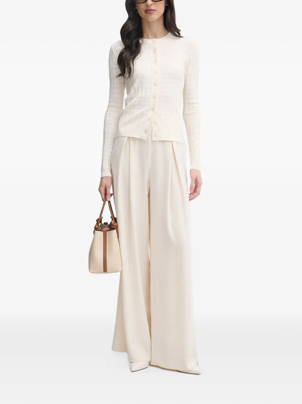 Gaudi pleated palazzo pants Beige