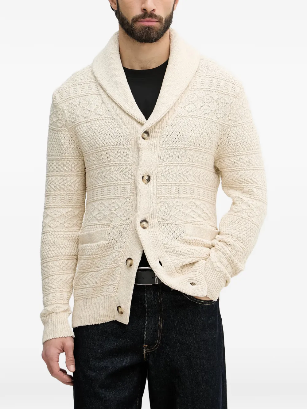 Gant cable-knit shawl-collar cardigan - Toni neutri