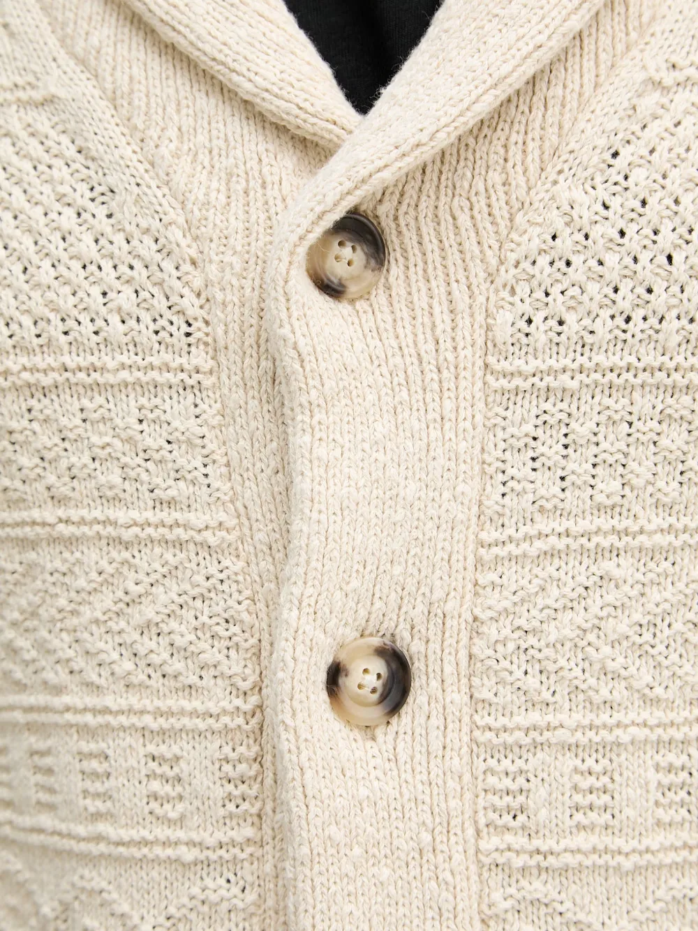 Gant Kabelgebreid vest met sjaalkraag Beige