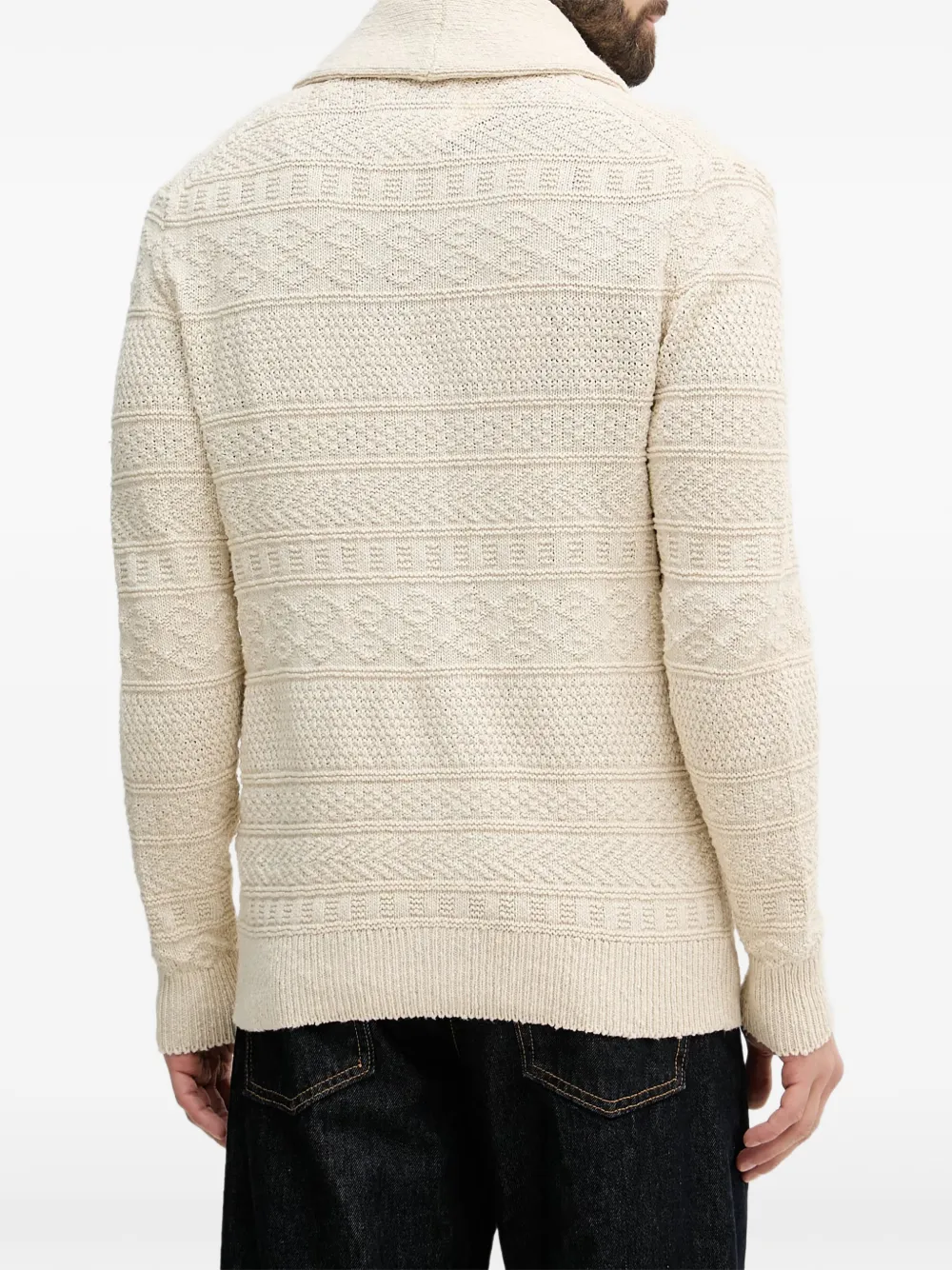 Gant Kabelgebreid vest met sjaalkraag Beige