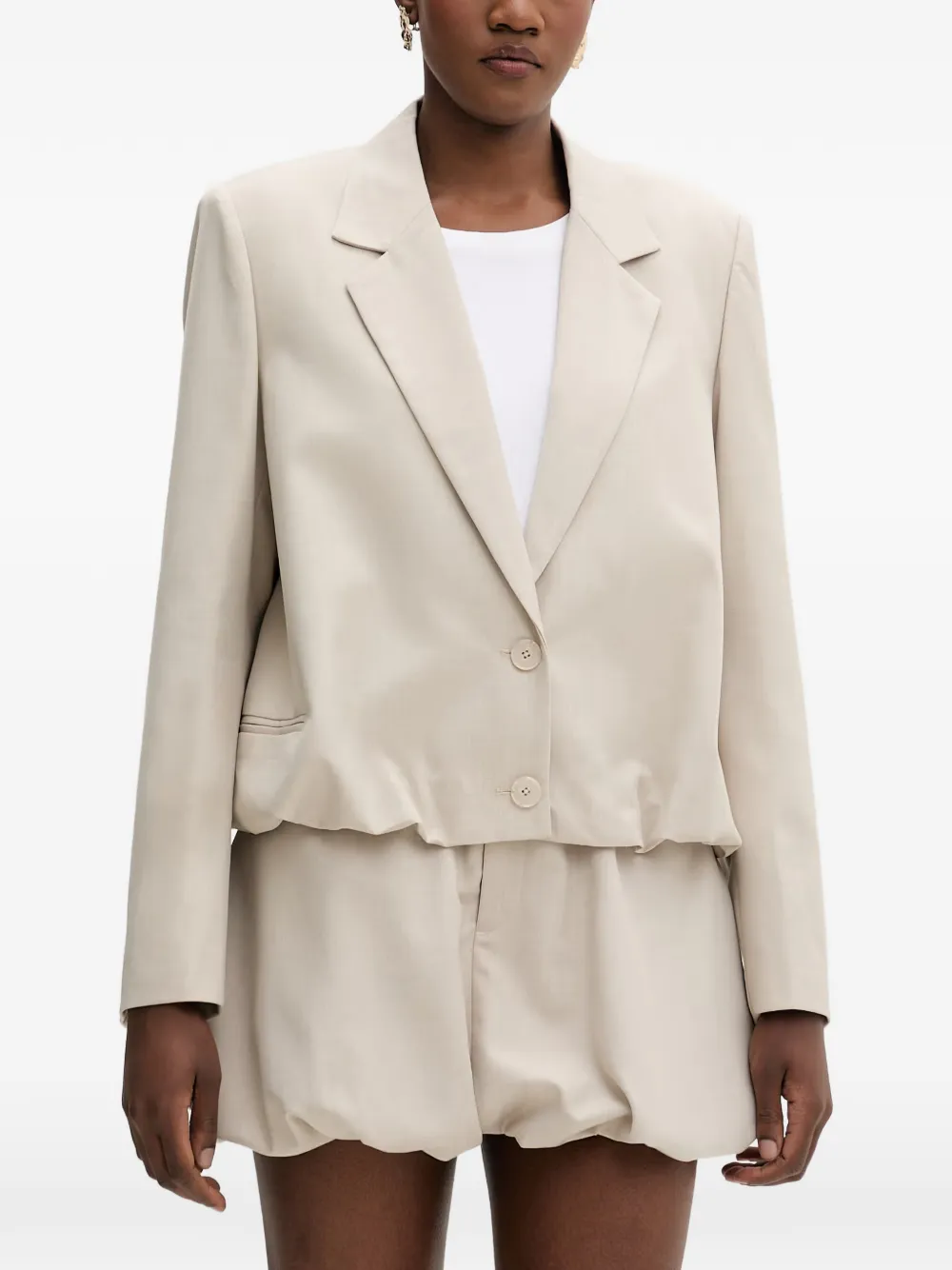 Isabelle Blanche bubble-hem blazer - Toni neutri