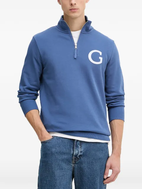 Gant logo-patch quarter-zip sweater