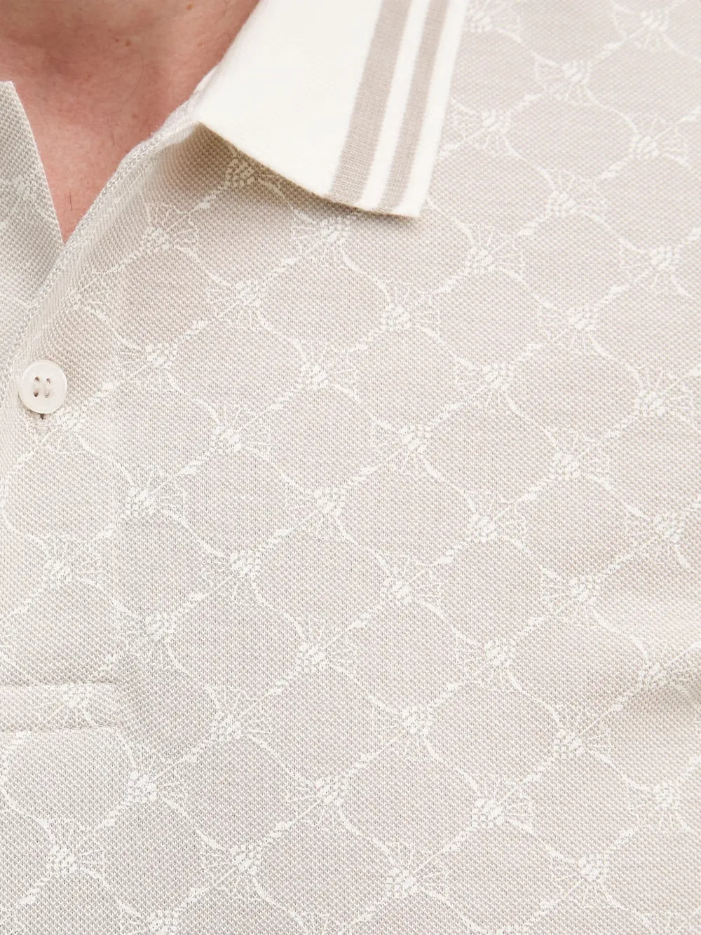 Joop! Jessino poloshirt met monogram-patroon Beige