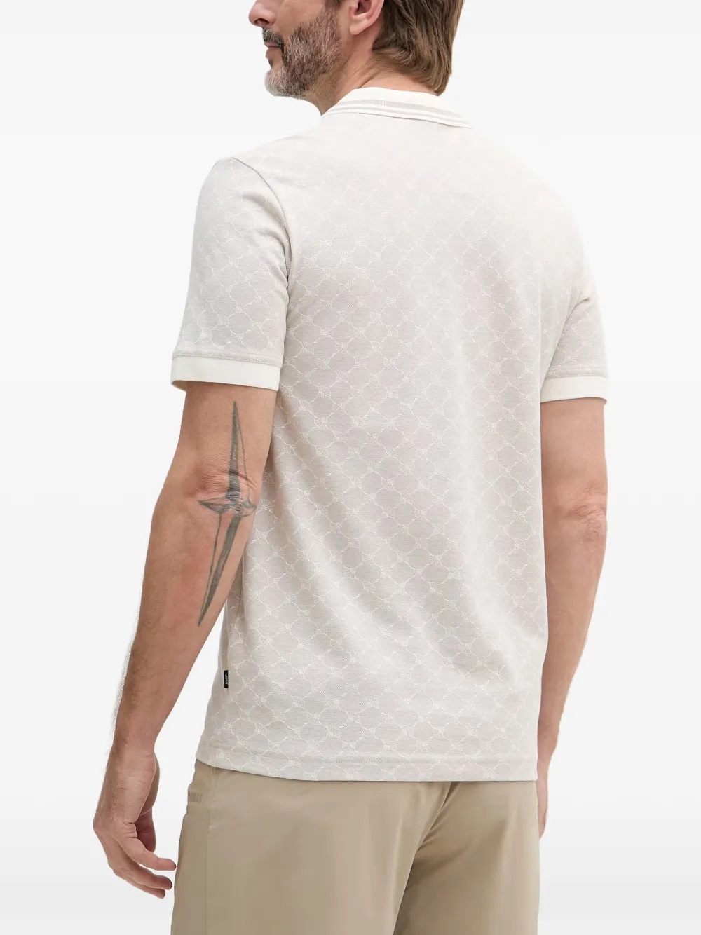 Joop! Jessino poloshirt met monogram-patroon Beige