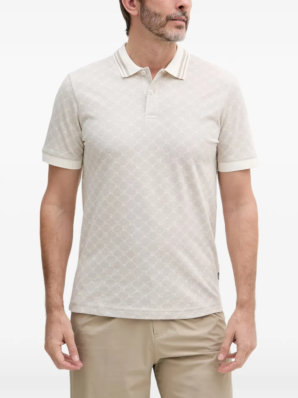Joop! Jessino monogram-pattern polo shirt - Toni neutri