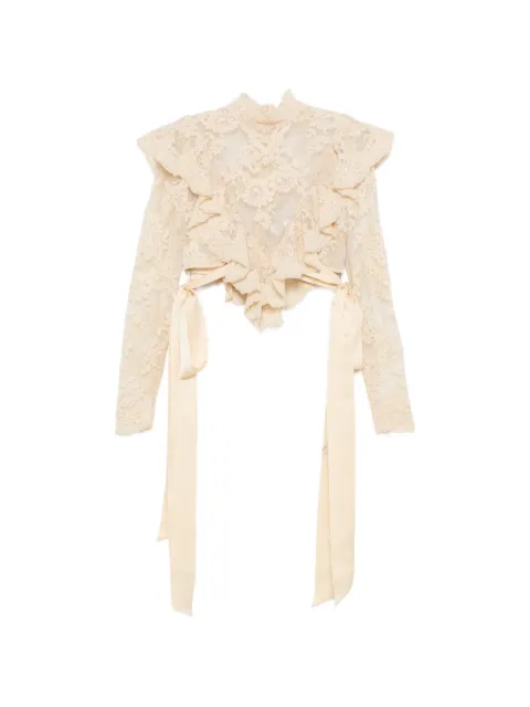 ZIMMERMANN Luna ruffled lace-embroidered top