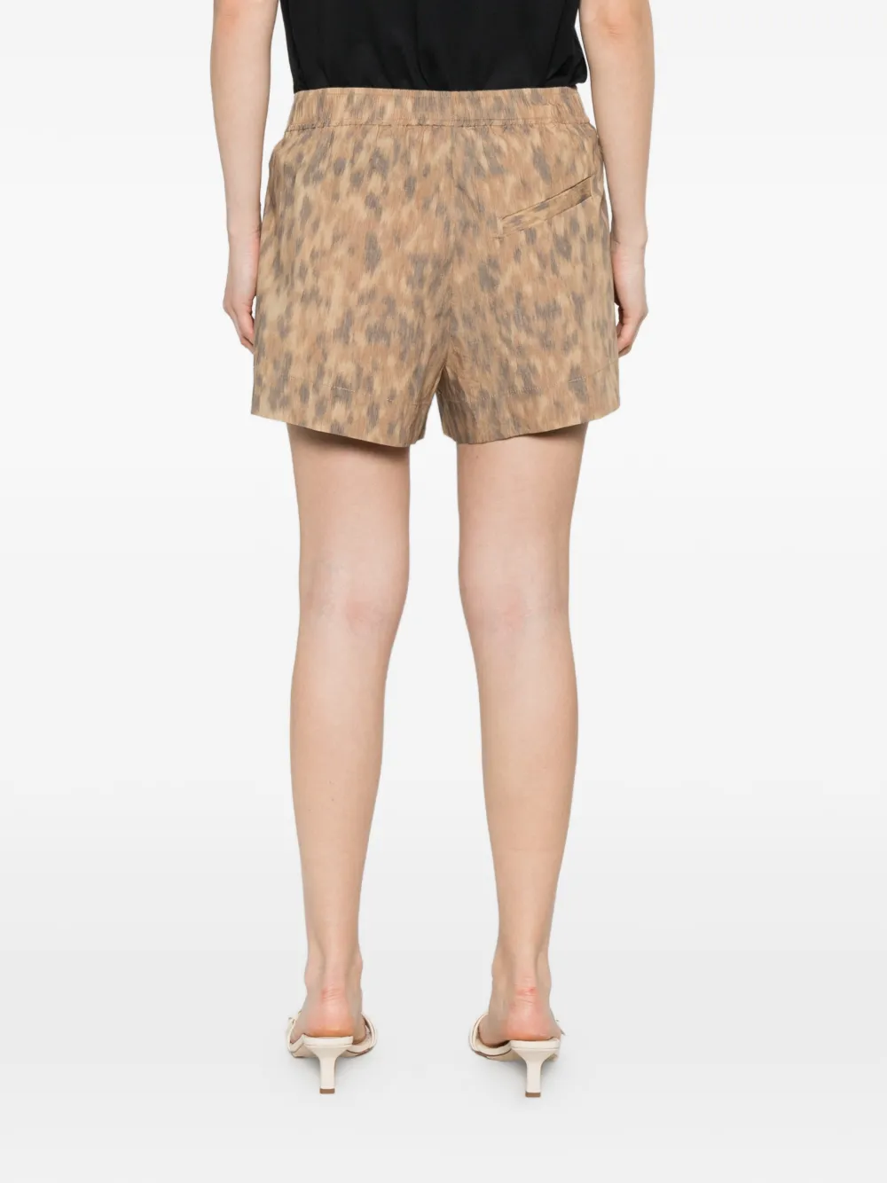 GANNI Shorts met print Beige