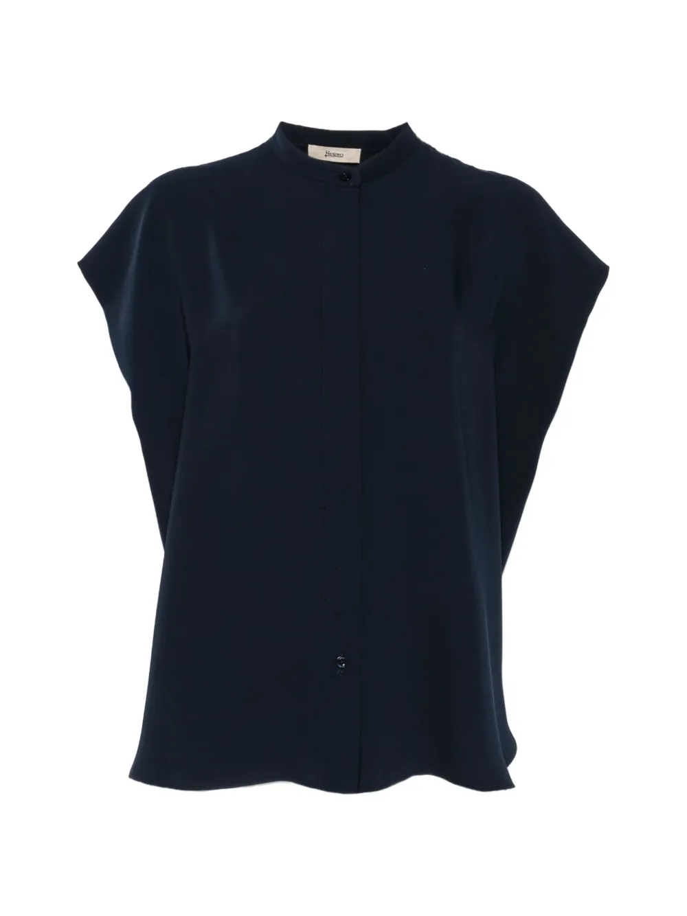 Herno sleeveless mandarin-collar blouse - Blu