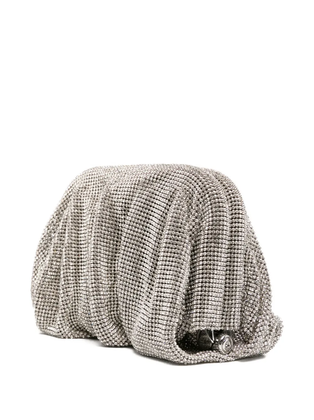 Benedetta Bruzziches Clutch verfraaid met kristallen en ruches Zilver
