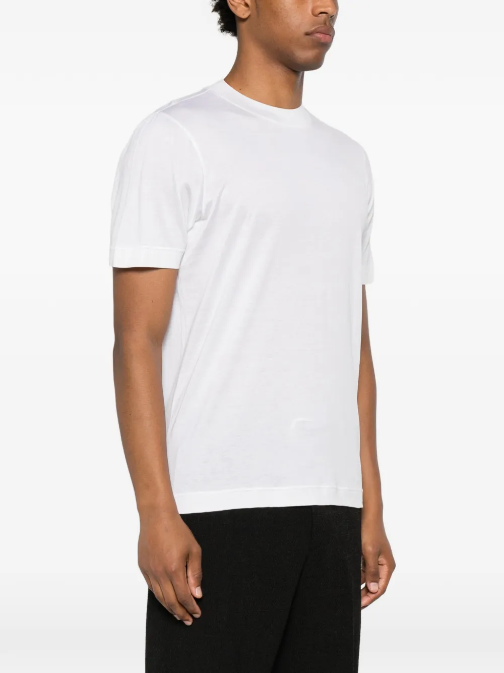 SAPIO T-shirt met geribbelde afwerking Beige