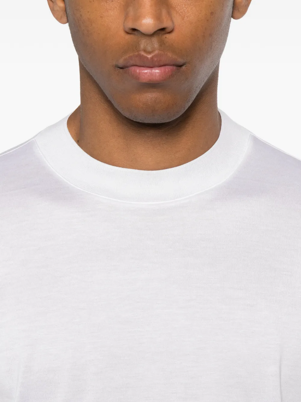 SAPIO T-shirt met geribbelde afwerking Beige