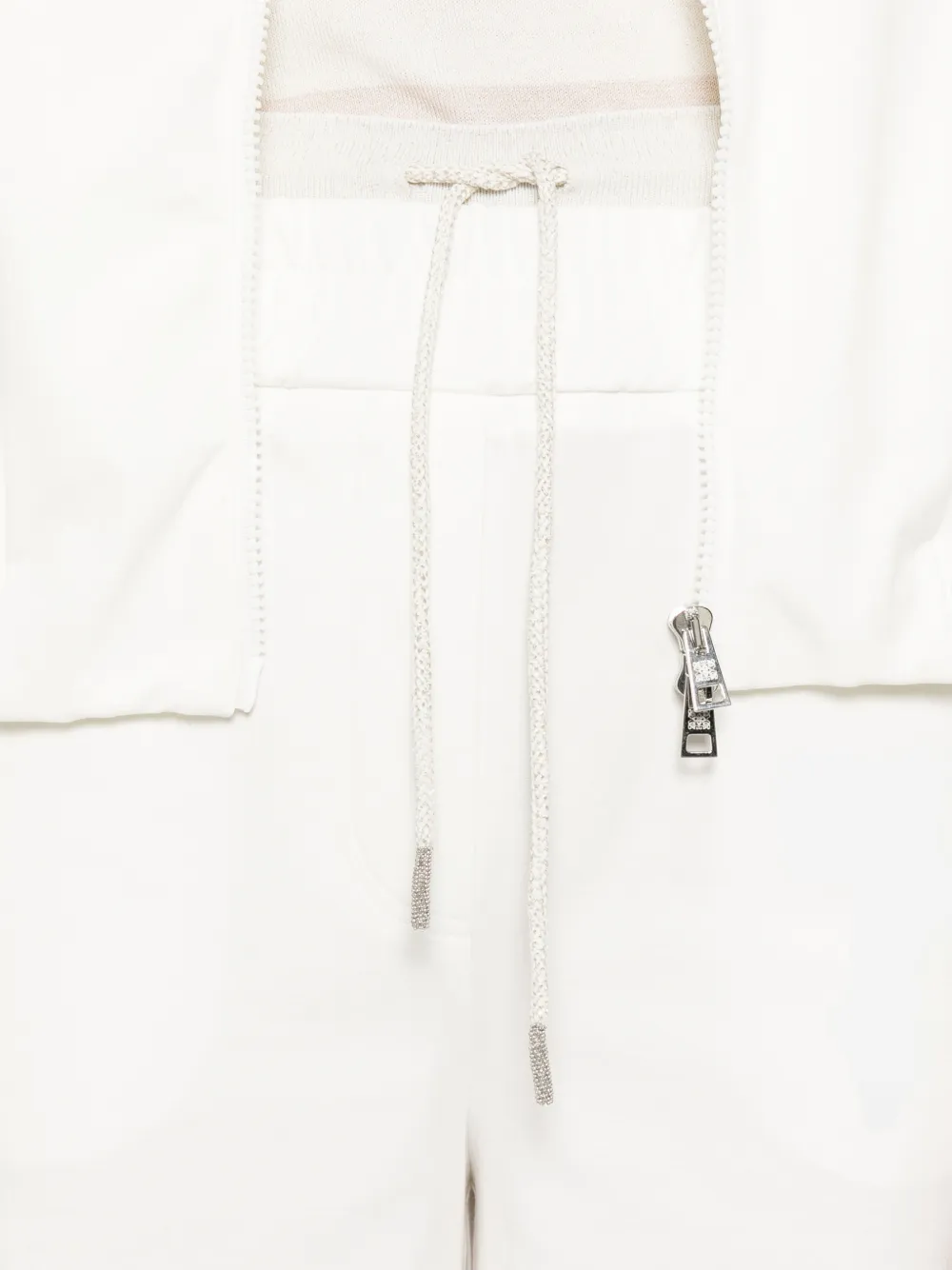 PANICALE Broek met wijde pijpen en trekkoord Wit