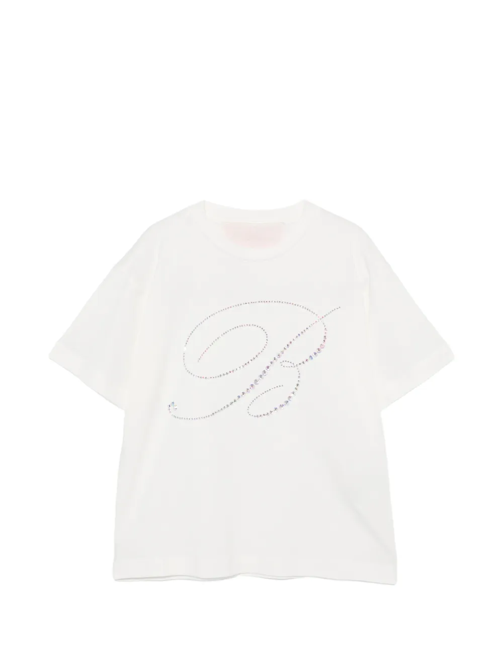 Miss Blumarine rhinestone-embellished T-shirt - Bianco