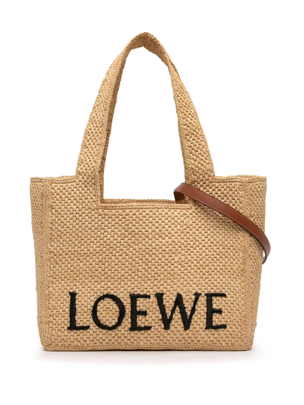 Loewe Pre-Owned 2023 Medium Raffia Font Tote satchel - Toni neutri