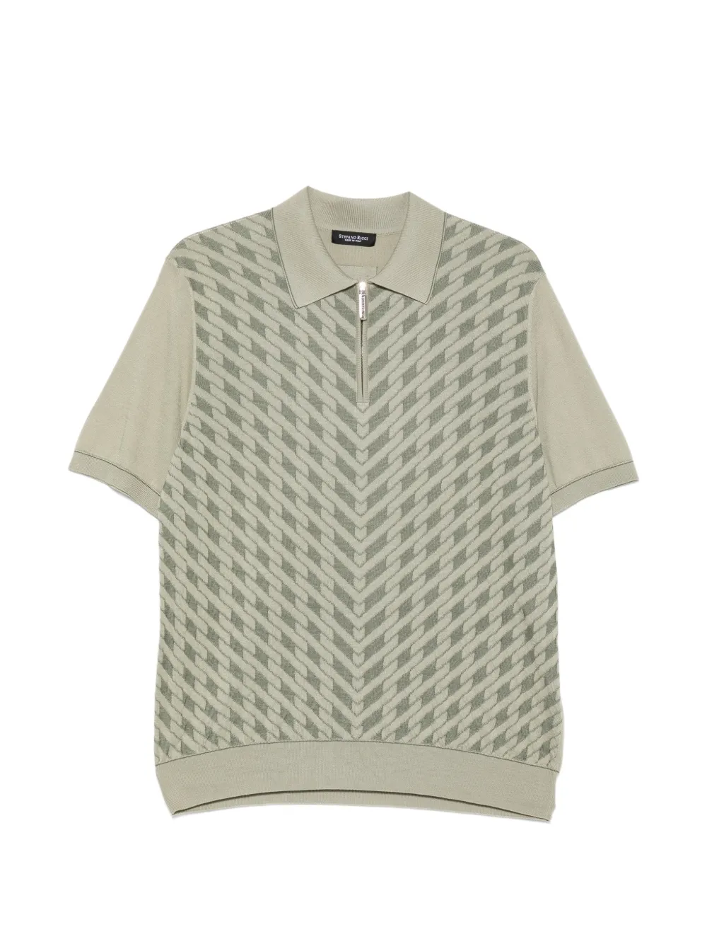 Stefano Ricci zip-fastening patterned polo shirt - Grün