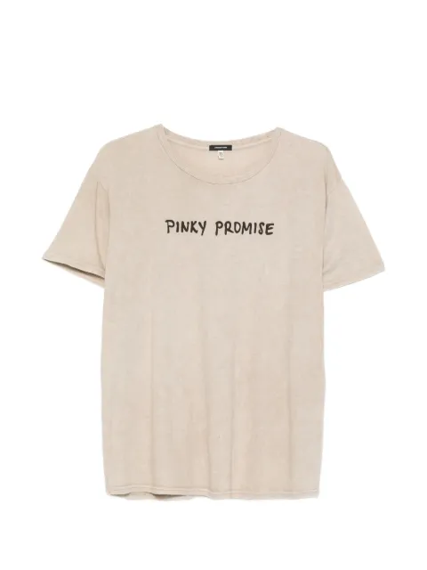 R13 acid-wash slogan-print T-shirt