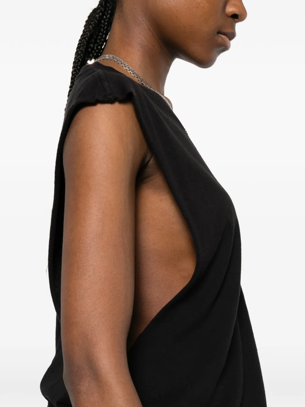 R13 Mouwloze tanktop met gerafelde rand Zwart